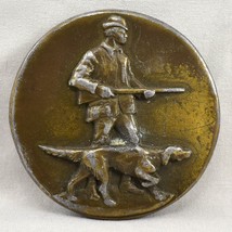 Vintage Belt Buckle 1976 English Hunter Pointing Dog USA By Indiana Metal Craft - £43.17 GBP