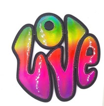 Retro 60&#39;s Style &quot; Love&quot; Vinyl Sew On Embroidered Patch 3 1/4&quot; X 3 1/4&quot; - $4.99