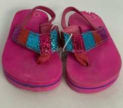 Little Girl/Toddler Pink/Multi-Color Sandals Size Small 5-6 - £4.65 GBP
