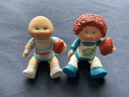 Vintage Lot Of 2 1984 Cabbage Patch PVC Figures With Footballs Bendable - $10.00
