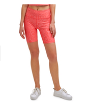 CALVIN KLEIN Womens Bike Shorts CK Printed Coral Pink Size Small $39 - NWT - $8.99