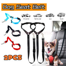 2PCS Pet Cat Dog Safety Seat belt Collar Clip Car Vehicle Adjustable Harness USA - £10.38 GBP