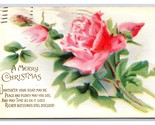 Roses and Poem Merry Christms Embossed 1914 Winsch Back DB Postcard W7 - $2.92