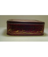 Red rectangle tin with gold edging 11.5&quot; x 9&quot; x 4&quot; - $6.79