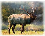 34.5&quot; X 44&quot; Panel Elk Animal Wildlife Mountains Scenic Cotton Fabric D37... - $16.25