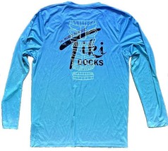 Long Sleeve Fishing Shirt- Aqua Green Restaurant Tiki Docks- Florida- Ha... - £31.26 GBP