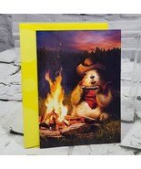 Avanti Birthday Card Groundhog Cowboy Western Campfire  - £4.66 GBP