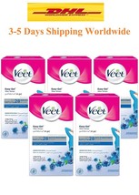 5X Veet Wax Strips Sensitive Skin Bikini Area Armpits Exfoliate Moisture... - £47.76 GBP