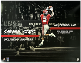 CeeDee Lamb Unsigned Oklahoma Sooners Career Stat 16&quot; x 20&quot; Photograph - $851.25 MXN