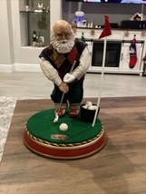 Holiday North Pole Golf Club Golfing Santa Musical Putting Green 10&quot; GEMMY ⛳️VTG - $14.85