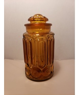 11 1/4&quot; Extra Large Amber LE Smith Moon and Stars Canister w/Lid - £11.87 GBP