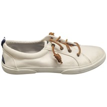 SPERRY Pier Wave LTT Sneaker Shoes Womens Size 10 White Canvas Slip On STS85102 - £20.69 GBP