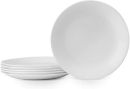 Corelle Vitrelle 6-Piece Salad Plates Set, Triple Layer, Winter Frost White - £26.91 GBP