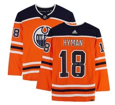 ZACH HYMAN Autographed Edmonton Oilers Authentic Orange Jersey FANATICS - $395.00