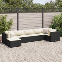  Patio Lounge Set Black with Cream White Cushions - $18,341.27 MXN