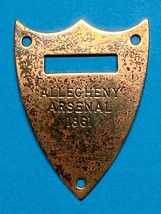 CIVIL WAR, UNION, POMMEL SHIELD, SADDLE TAG, ALLEGHENY ARSENAL, DATED 1861 - $1,042.50 MXN