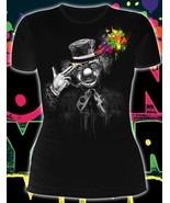 Free Mind Women Tshirt Glow UV-Blacklight Psychedelic Festival Rave Goa ... - $24.92