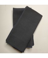 Vintage Dark Black Table Dinner Napkins 16X16&quot; SET OF 2 - £9.43 GBP