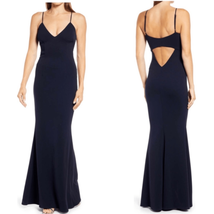 KATIE MAY Sleeveless Trumpet Gown Dress, Navy, Size Large, 12/14, NWT - $148.67