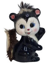 Vtg 50’s Ceramic Napco “Stinky” Anthropomorphic Skunk Savings Bank Japan Fur - £23.71 GBP