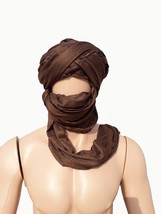 Long Brown Tuareg Scarf,  Moroccan Scarf, Berber Turban, Tuareg Tagelmust - £51.79 GBP
