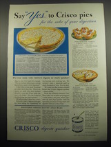 1933 Crisco Shortening Ad - recipes for Orange Blossom Pie, Peacherino Tarts - £14.61 GBP