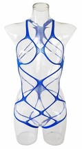 Sexy Lingerie Teddy, Cut Out Mesh / Open Crotch, Blue - £13.46 GBP