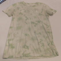 Pink by Victoria&#39;s Secret Ladies Women&#39;s T Shirt Size XS Tie Die Lt Green GUC - $29.69