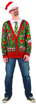 Faux Real Men&#39;s 3D Photo-Realistic Ugly Christmas Sweater Long Sleeve T-Shirt, C - £77.14 GBP