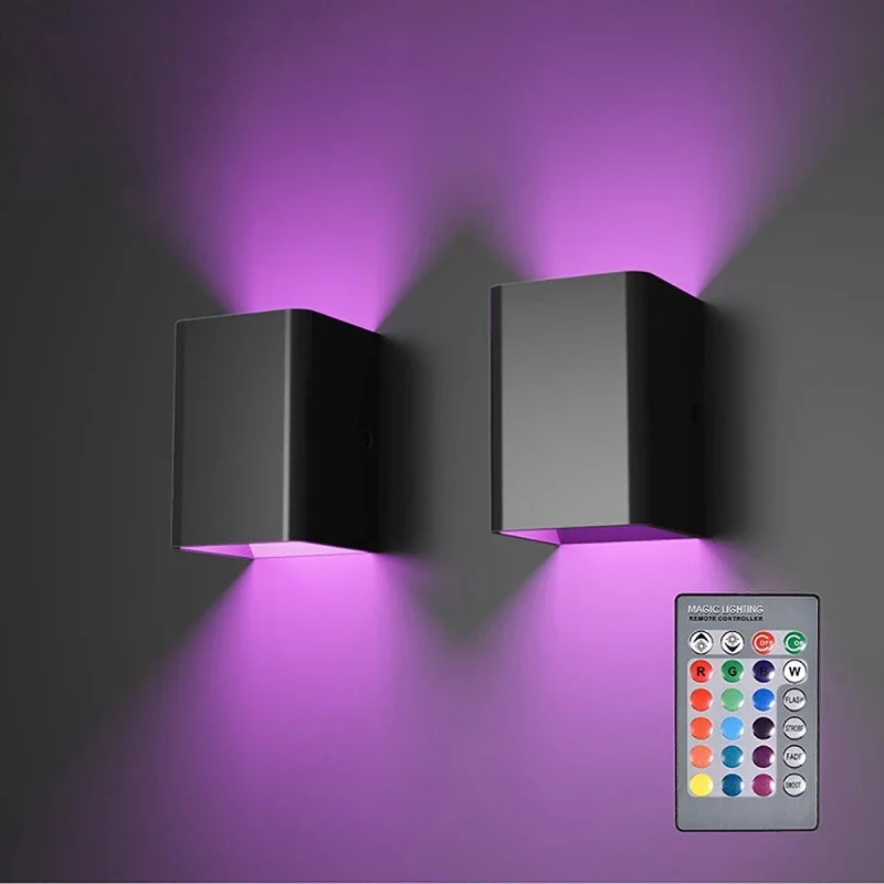 1pc Square Led Wall Lights Outdoor Aisle Corridor Dimmable Multicolor Up Down - £27.20 GBP+