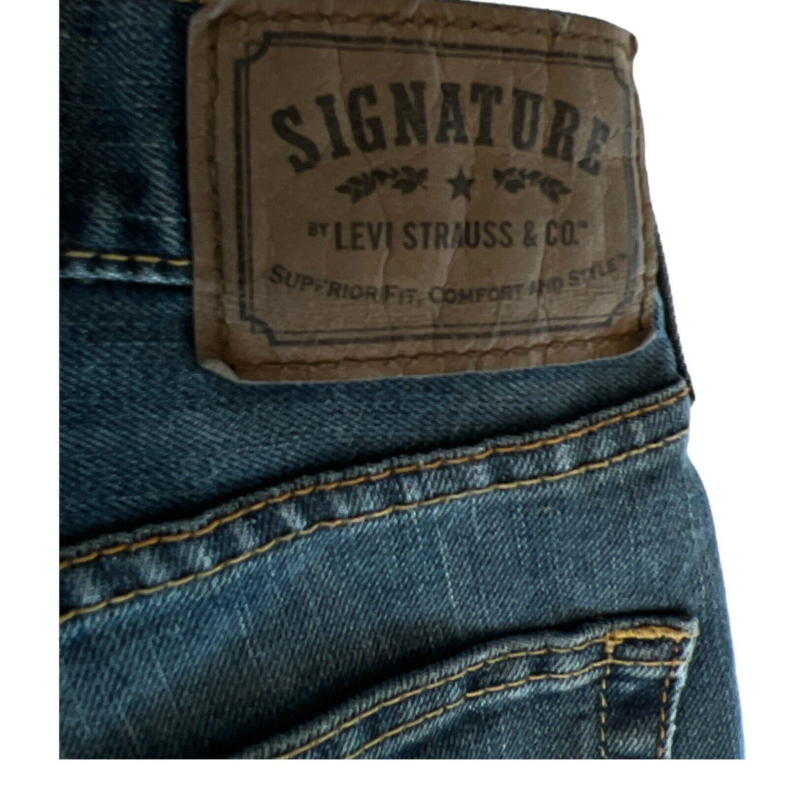 Primary image for Signature Levi Strauss Mens Jeans Slim Straight W34xL30 Dark Wash