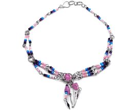 Mia Jewel Shop Native American Inspired Chip Stone Hoop Feather Charm Dangle See - £13.37 GBP