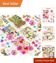 Vibrant 100Pcs Dried Flowers - Perfect for Scrapbooking &amp; Creative Gifts - $22.72