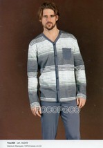 Pajamas Seraph Open Men&#39;s Long Sleeve Warm Cotton You 365 LINCLALOR 92349 - £30.56 GBP