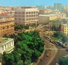 1989 Moscow Russian Postcard Cold War Era Herzen Street Downtown Moskva ... - $24.99