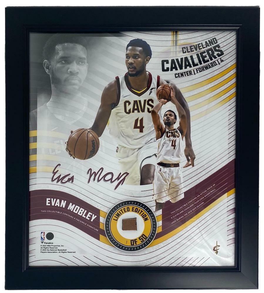 EVAN MOBLEY Cavaliers Framed 15&quot; x 17&quot; Game Used Basketball Collage LE 1/50 - $295.00
