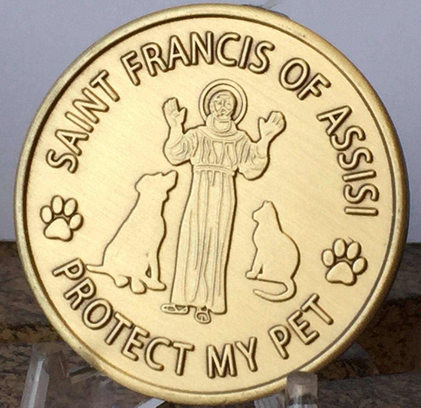 Saint Francis Of Assisi Patron St Of Pets Bronze Token Coin Medallion Pr... - $2.13