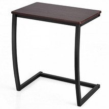 Steel Frame C-shaped Sofa Side End Table-Coffee - Color: Coffee - £59.68 GBP