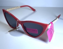 NEW BETSEY JOHNSON Red Gold Pearl Leopard Cat Eye BJ 24 179 Sunglasses +... - $736.60 MXN