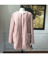 Halogen Jewel Neck Teddy Coat Pink NWT L XL - $84.90 CAD