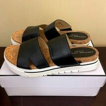 Adrienne Vittadini Sport AV-DEAN Black Platform Slide Sandals Cork Footb... - $25.39
