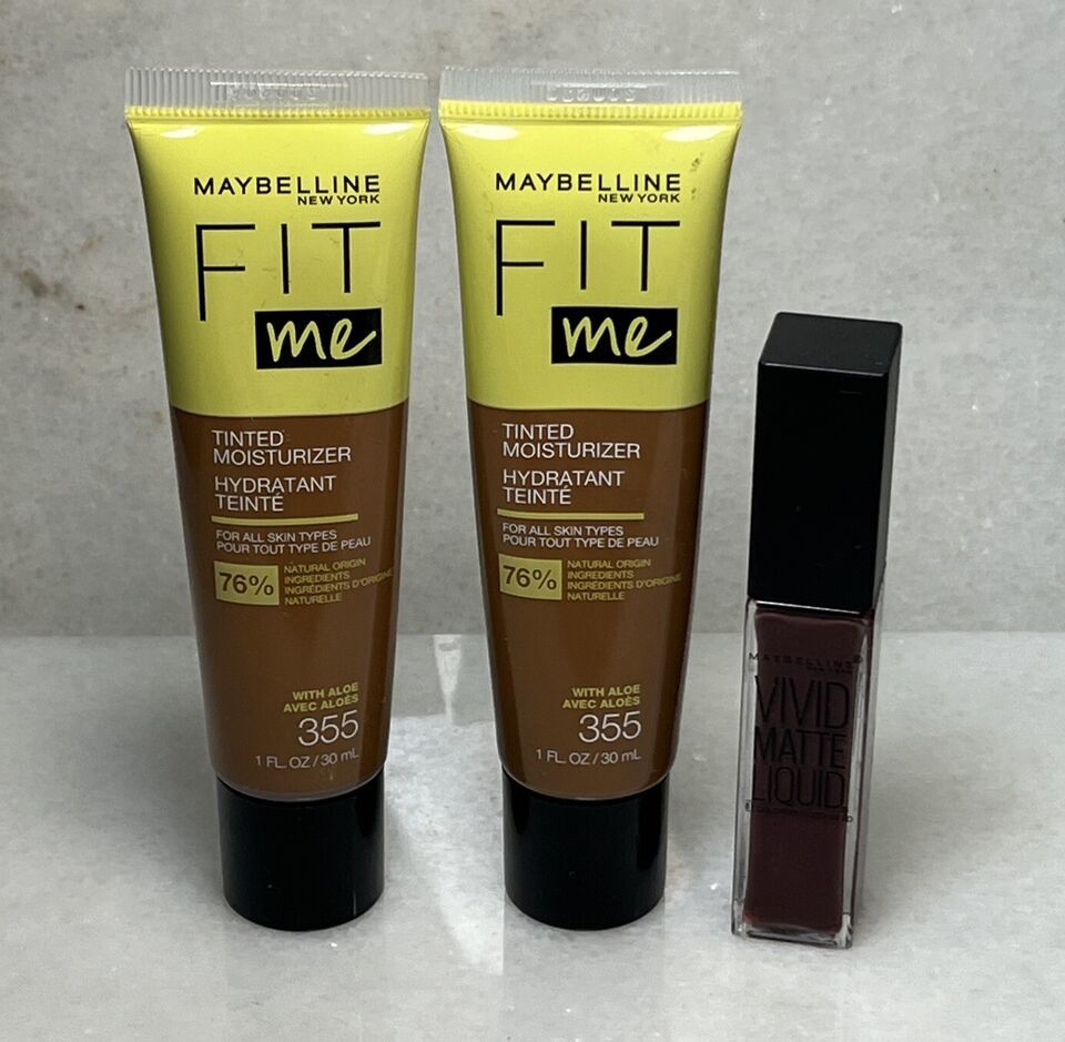 Maybelline Fit Me Tinted Moisturizer 355 Vivid Matte Liquid Lip 38 Smoky... - $11.88