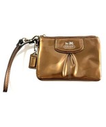 Coach Bronze Patent Leather Wristlet – Purple Lining, Zip Closure, Tag C... - $34.19 CAD