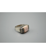 Light Pink Stone Cocktail Ring Ornate Size 9 Thailand 925 Sterling Silve... - £22.82 GBP