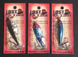 Lost Loot 1.8 oz Blue Trolling Casting Fishing 2.5&quot; Spoon Lot (Qty 3) NEW - £11.15 GBP