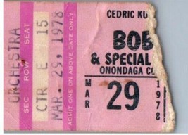 Bob Seger Argenté Bullet Bande Ticket Stub March 29 1978 Syracuse New York - £43.46 GBP