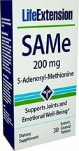 NEW Life Extension Same (S-Adenosyl-Methionine) 200 mg 30 Enteric Coated... - $21.18