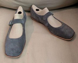 Kork-Ease Prato Dark Grey Suede Leather Comfort Mary Jane Flat Shoes Sz ... - $100.00