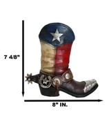 Rustic Western Star Texas Patriot Cowboy Horseshoe Boot With Spur Vase P... - £22.36 GBP