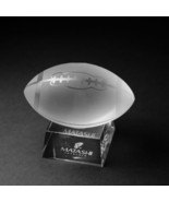 Crystal Paperweight with Etched Football Ornament and Trapezoid Base by ... - $623.38 MXN